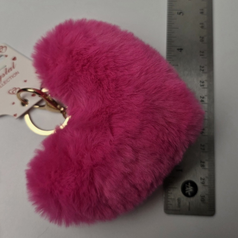4 Heart Charms For Purses or Charms for Keys Pink #0468 - Picture 5 of 6